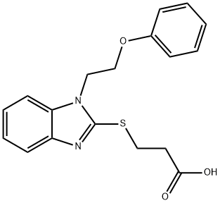 3-((1-(2-苯氧基乙基)-1H-苯并[D]咪唑-2-基)硫代)丙酸 结构式