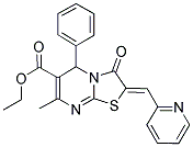 ETHYL (2Z)-7-METHYL-3-OXO-5-PHENYL-2-(PYRIDIN-2-YLMETHYLENE)-2,3-DIHYDRO-5H-[1,3]THIAZOLO[3,2-A]PYRIMIDINE-6-CARBOXYLATE 结构式