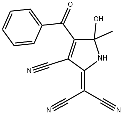 2-(4-BENZOYL-3-CYANO-5-HYDROXY-5-METHYL-1,5-DIHYDRO-2H-PYRROL-2-YLIDEN)MALONONITRILE 结构式