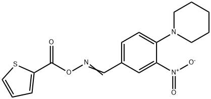 1-[2-NITRO-4-(([(2-THIENYLCARBONYL)OXY]IMINO)METHYL)PHENYL]PIPERIDINE 结构式