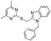 1-BENZYL-2-([(4,6-DIMETHYLPYRIMIDIN-2-YL)THIO]METHYL)-1H-BENZIMIDAZOLE 结构式