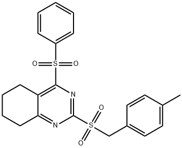 2-[(4-METHYLBENZYL)SULFONYL]-4-(PHENYLSULFONYL)-5,6,7,8-TETRAHYDROQUINAZOLINE 结构式