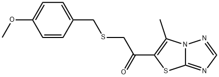 2-[(4-METHOXYBENZYL)SULFANYL]-1-(6-METHYL[1,3]THIAZOLO[3,2-B][1,2,4]TRIAZOL-5-YL)-1-ETHANONE 结构式