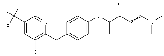 (E)-4-(4-([3-Chloro-5-(trifluoromethyl)-2-pyridinyl]methyl)phenoxy)-1-(dimethylamino)-1-penten-3-one 结构式