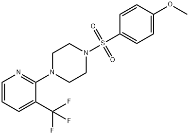 1-[(4-METHOXYPHENYL)SULFONYL]-4-[3-(TRIFLUOROMETHYL)-2-PYRIDINYL]PIPERAZINE 结构式