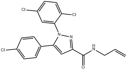 N-ALLYL-5-(4-CHLOROPHENYL)-1-(2,5-DICHLOROPHENYL)-1H-PYRAZOLE-3-CARBOXAMIDE 结构式