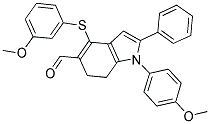 1-(4-METHOXYPHENYL)-4-[(3-METHOXYPHENYL)SULFANYL]-2-PHENYL-6,7-DIHYDRO-1H-INDOLE-5-CARBALDEHYDE 结构式