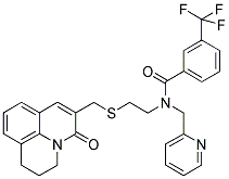 N-[2-[(2,3-DIHYDRO-5-OXO-(1H,5H)-BENZO[IJ]QUINOLIZIN-6-YL)METHYLTHIO]ETHYL]-N-(2-PYRIDINYLMETHYL)-3-(TRIFLUOROMETHYL)BENZAMIDE 结构式