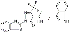 (Z)-4-(1-(2-(1H-INDOL-3-YL)ETHYLAMINO)ETHYLIDENE)-1-(BENZO[D]THIAZOL-2-YL)-3-(TRIFLUOROMETHYL)-1H-PYRAZOL-5(4H)-ONE 结构式