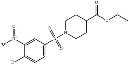 ETHYL 1-[(4-CHLORO-3-NITROPHENYL)SULFONYL]-4-PIPERIDINECARBOXYLATE 结构式