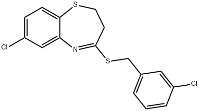 3-CHLOROBENZYL 7-CHLORO-2,3-DIHYDRO-1,5-BENZOTHIAZEPIN-4-YL SULFIDE 结构式