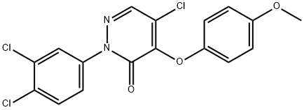 5-CHLORO-2-(3,4-DICHLOROPHENYL)-4-(4-METHOXYPHENOXY)-3(2H)-PYRIDAZINONE 结构式