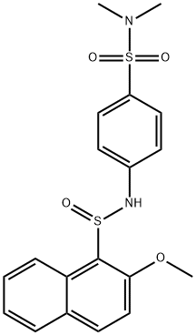4-([(2-METHOXY-1-NAPHTHYL)SULFINYL]AMINO)-N,N-DIMETHYLBENZENESULFONAMIDE 结构式