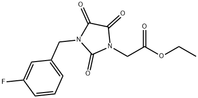 Ethyl 2-[3-(3-fluorobenzyl)-2,4,5-trioxo-1-imidazolidinyl]acetate 结构式