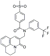 N-[(2,3-DIHYDRO-5-OXO-(1H,5H)-BENZO[IJ]QUINOLIZIN-6-YL)METHYL]-4-(METHYLSULPHONYL)-N-[3-(TRIFLUOROMETHYL)PHENYL]BENZAMIDE 结构式