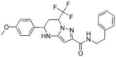 5-(4-METHOXYPHENYL)-N-PHENETHYL-7-(TRIFLUOROMETHYL)-4,5,6,7-TETRAHYDROPYRAZOLO[1,5-A]PYRIMIDINE-2-CARBOXAMIDE 结构式