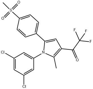 1-(1-(3,5-Dichlorophenyl)-2-methyl-5-[4-(methylsulfonyl)phenyl]-1H-pyrrol-3-yl)-2,2,2-trifluoro-1-ethanone 结构式