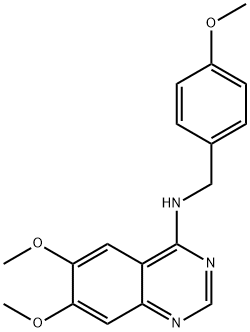 6,7-DIMETHOXY-N-(4-METHOXYBENZYL)-4-QUINAZOLINAMINE 结构式