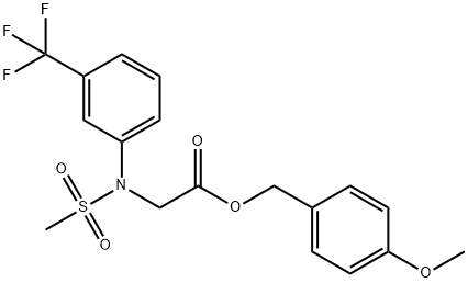 4-METHOXYBENZYL 2-[(METHYLSULFONYL)-3-(TRIFLUOROMETHYL)ANILINO]ACETATE 结构式