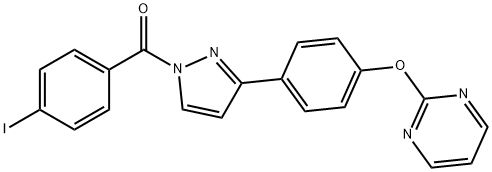 (4-IODOPHENYL)(3-[4-(2-PYRIMIDINYLOXY)PHENYL]-1H-PYRAZOL-1-YL)METHANONE 结构式