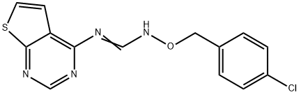 N'-[(4-CHLOROBENZYL)OXY]-N-THIENO[2,3-D]PYRIMIDIN-4-YLIMINOFORMAMIDE 结构式