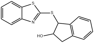 1-(苯并[D]噻唑-2-基硫)-2,3-二氢-1H-茚-2-醇 结构式
