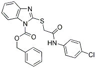 2-((2-((4-氯苯基)氨基)-2-氧代乙基)硫代)-1H-苯并[D]咪唑-1-羧酸苄酯 结构式
