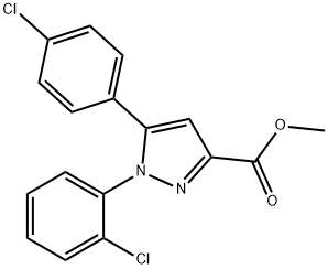 METHYL 1-(2-CHLOROPHENYL)-5-(4-CHLOROPHENYL)-1H-PYRAZOLE-3-CARBOXYLATE 结构式