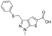 1-METHYL-3-[(PHENYLSULFANYL)METHYL]-1H-THIENO[2,3-C]PYRAZOLE-5-CARBOXYLIC ACID 结构式