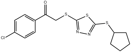 1-(4-CHLOROPHENYL)-2-([5-(CYCLOPENTYLSULFANYL)-1,3,4-THIADIAZOL-2-YL]SULFANYL)-1-ETHANONE 结构式