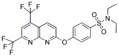 4-([5,7-Bis(trifluoromethyl)[1,8]naphthyridin-2-yl]oxy)-N,N-diethylbenzenesulfonamide 结构式