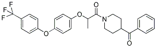 1-(4-BENZOYLPIPERIDINO)-2-(4-[4-(TRIFLUOROMETHYL)PHENOXY]PHENOXY)PROPAN-1-ONE 结构式