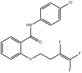 N-(4-CHLOROPHENYL)-2-[(3,4,4-TRIFLUORO-3-BUTENYL)SULFANYL]BENZENECARBOXAMIDE 结构式