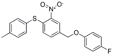 4-FLUOROPHENYL 4-[(4-METHYLPHENYL)SULFANYL]-3-NITROBENZYL ETHER 结构式