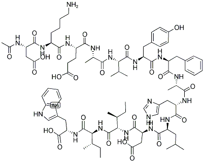 AC-ASP-LYS-GLU-ALA-VAL-TYR-PHE-ALA-HIS-LEU-ASP-ILE-ILE-TRP 结构式