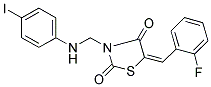 (5E)-5-(2-FLUOROBENZYLIDENE)-3-{[(4-IODOPHENYL)AMINO]METHYL}-1,3-THIAZOLIDINE-2,4-DIONE 结构式