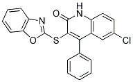 3-(1,3-BENZOXAZOL-2-YLTHIO)-6-CHLORO-4-PHENYLQUINOLIN-2(1H)-ONE 结构式