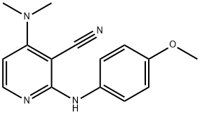 4-(DIMETHYLAMINO)-2-(4-METHOXYANILINO)NICOTINONITRILE 结构式