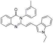 (E)-2-(2-(1-ETHYL-1H-INDOL-3-YL)VINYL)-3-M-TOLYLQUINAZOLIN-4(3H)-ONE 结构式