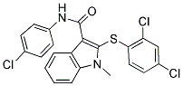 N-(4-CHLOROPHENYL)-2-[(2,4-DICHLOROPHENYL)SULFANYL]-1-METHYL-1H-INDOLE-3-CARBOXAMIDE 结构式
