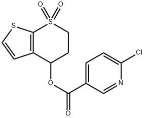 1,1-DIOXO-1,2,3,4-TETRAHYDRO-1LAMBDA6-THIENO[2,3-B]THIOPYRAN-4-YL 6-CHLORONICOTINATE 结构式