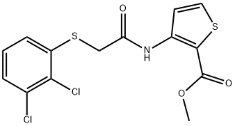 METHYL 3-((2-[(2,3-DICHLOROPHENYL)SULFANYL]ACETYL)AMINO)-2-THIOPHENECARBOXYLATE 结构式