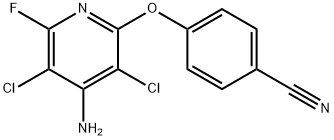 4-(4-Amino-3,5-dichloro-6-fluoro-2-pyridyloxy)benzenecarbonitrile 结构式