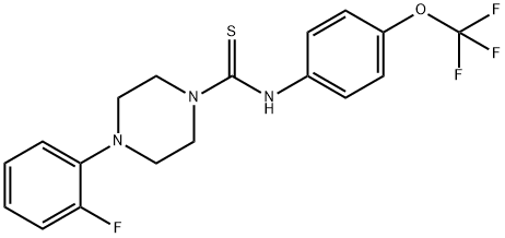 (4-(2-FLUOROPHENYL)PIPERAZINYL)((4-(TRIFLUOROMETHOXY)PHENYL)AMINO)METHANE-1-THIONE 结构式
