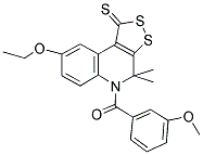 8-ETHOXY-5-(3-METHOXYBENZOYL)-4,4-DIMETHYL-4,5-DIHYDRO-1H-[1,2]DITHIOLO[3,4-C]QUINOLINE-1-THIONE 结构式