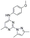 [2-(3,5-DIMETHYL-PYRAZOL-1-YL)-6-METHYL-PYRIMIDIN-4-YL]-(4-METHOXY-PHENYL)-AMINE 结构式