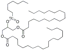 GLYCERYL 1,3-DIOCTADECANOATE-2-OCTANOATE-1-13C 结构式