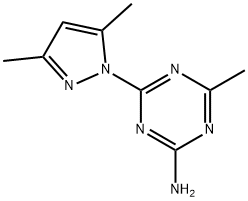 4-(3,5-二甲基-1H-吡唑-1-基)-6-甲基-1,3,5-三嗪-2-胺 结构式