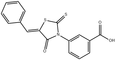 3-{4-OXO-5-[1-PHENYL-METH-(Z)-YLIDENE]-2-THIOXO-THIAZOLIDIN-3-YL}-BENZOIC ACID 结构式
