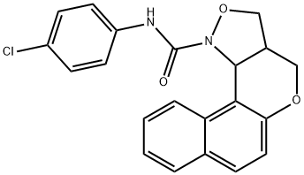 N-(4-CHLOROPHENYL)-3A,11C-DIHYDRO-3H-BENZO[5,6]CHROMENO[4,3-C]ISOXAZOLE-1(4H)-CARBOXAMIDE 结构式